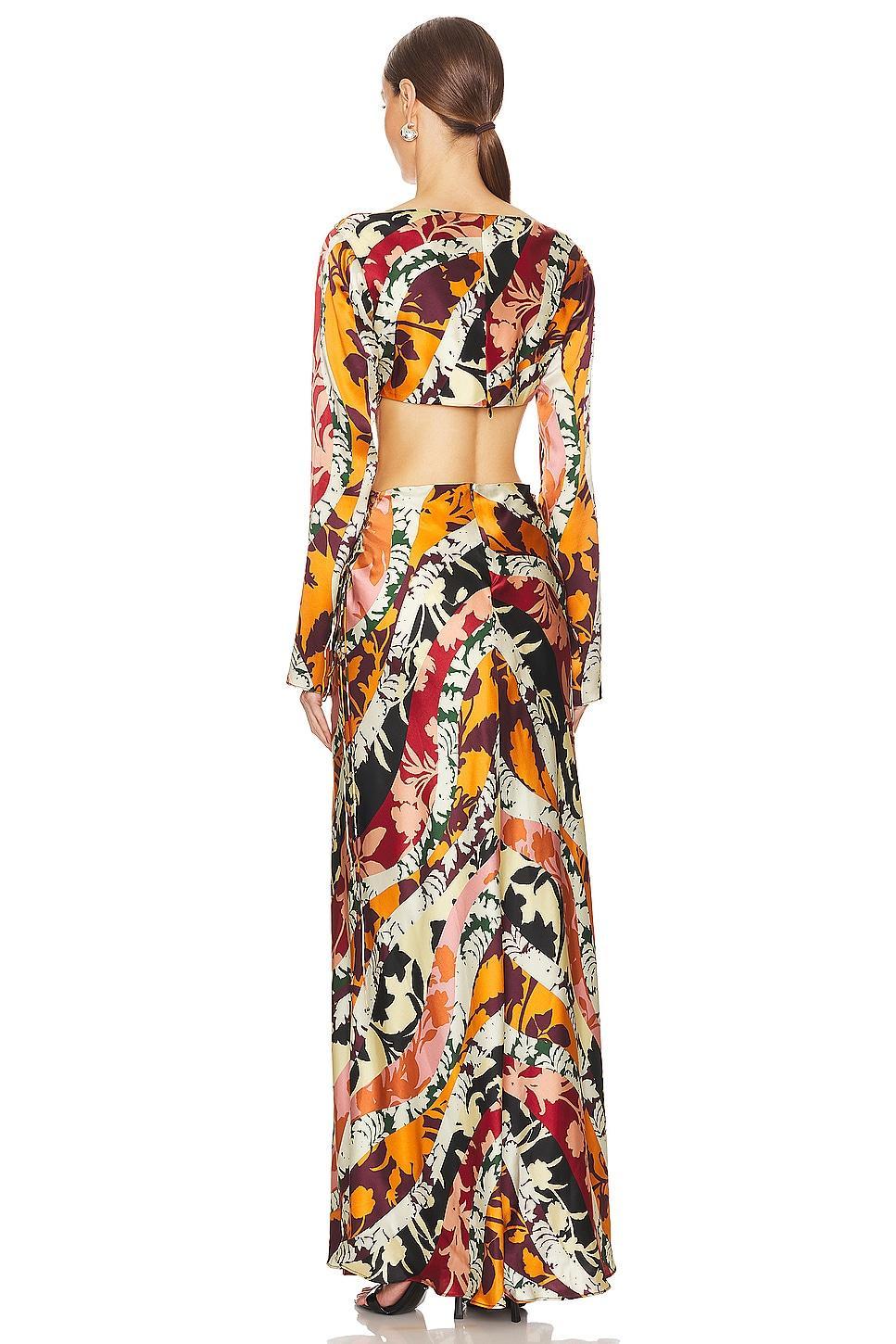 Cielo Silk Long Sleeve Lace Up Maxi Dress Shona Joy Product Image