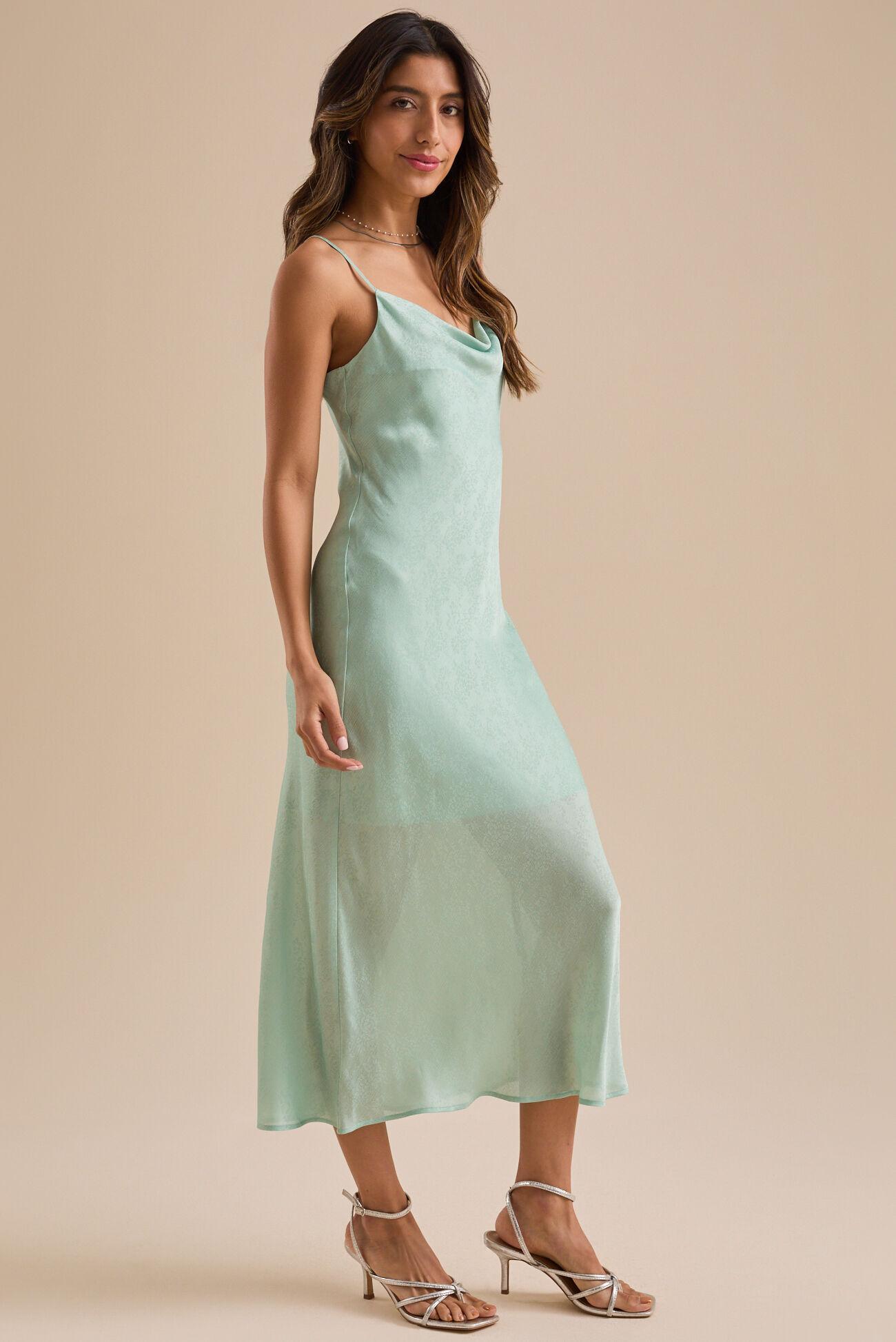 Eva Satin Midi Dress Product Image
