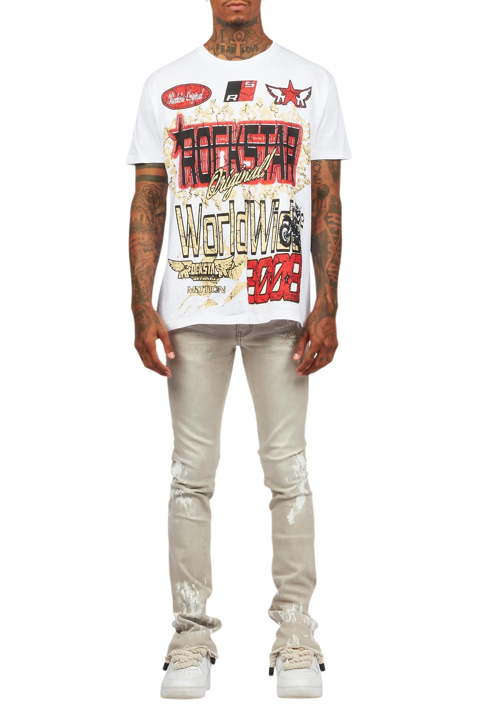 Kodak Grey/White Painter Stacked Flare Jean Male Product Image