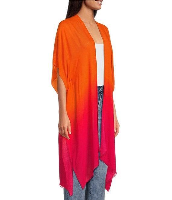 Anna & Ava Orange Dip Dye Kimono with Tie Product Image