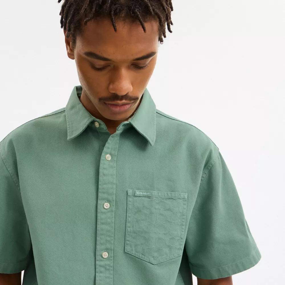 Short Sleeve Relaxed Denim Shirt Product Image