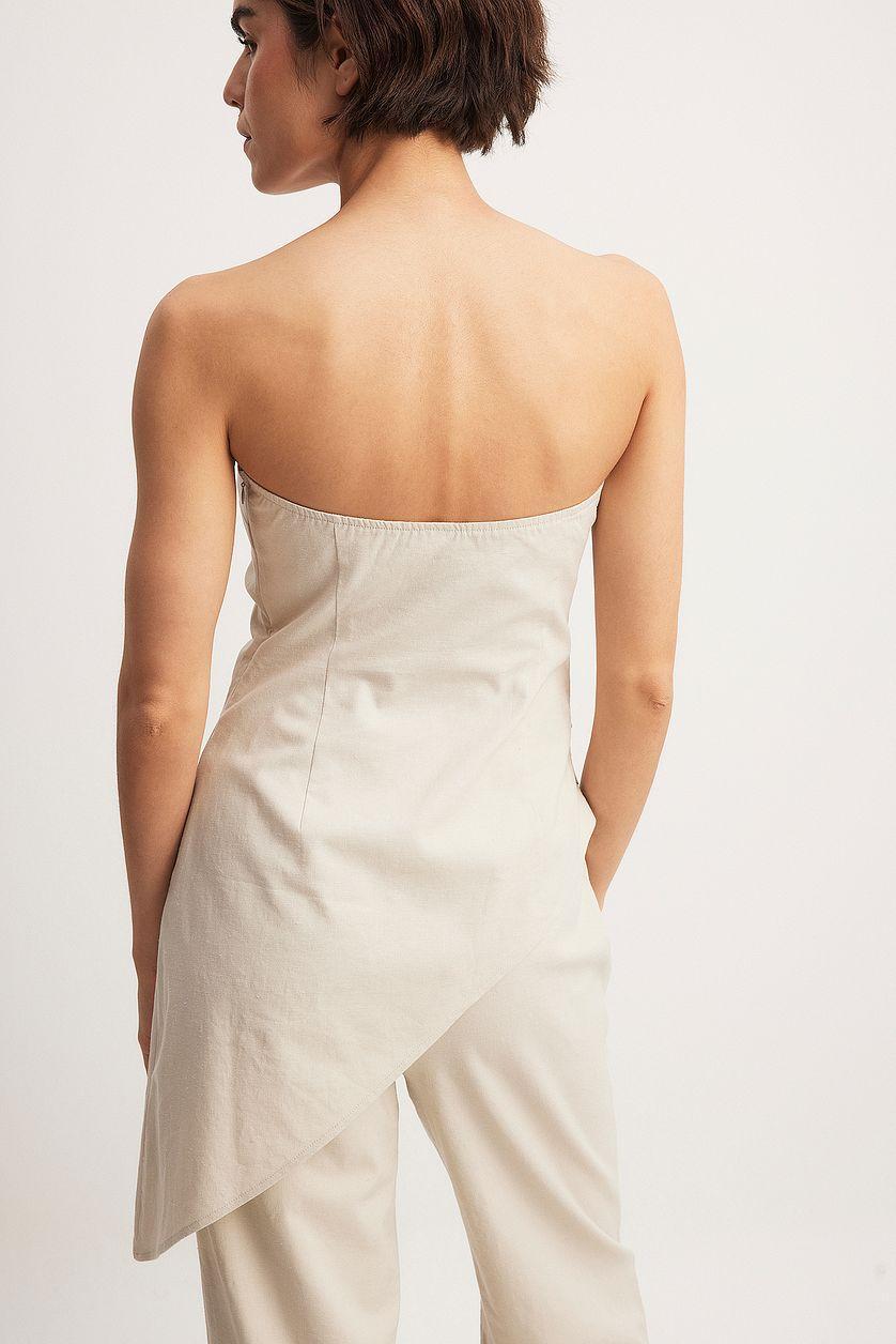 Bandeau Asymmetric Linen Blend Top Product Image