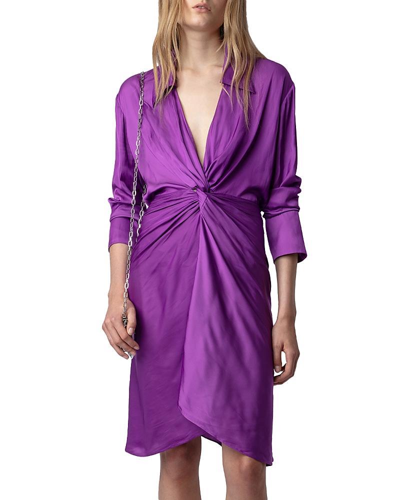 Zadig & Voltaire Rozo Twist Front Satin Dress Product Image