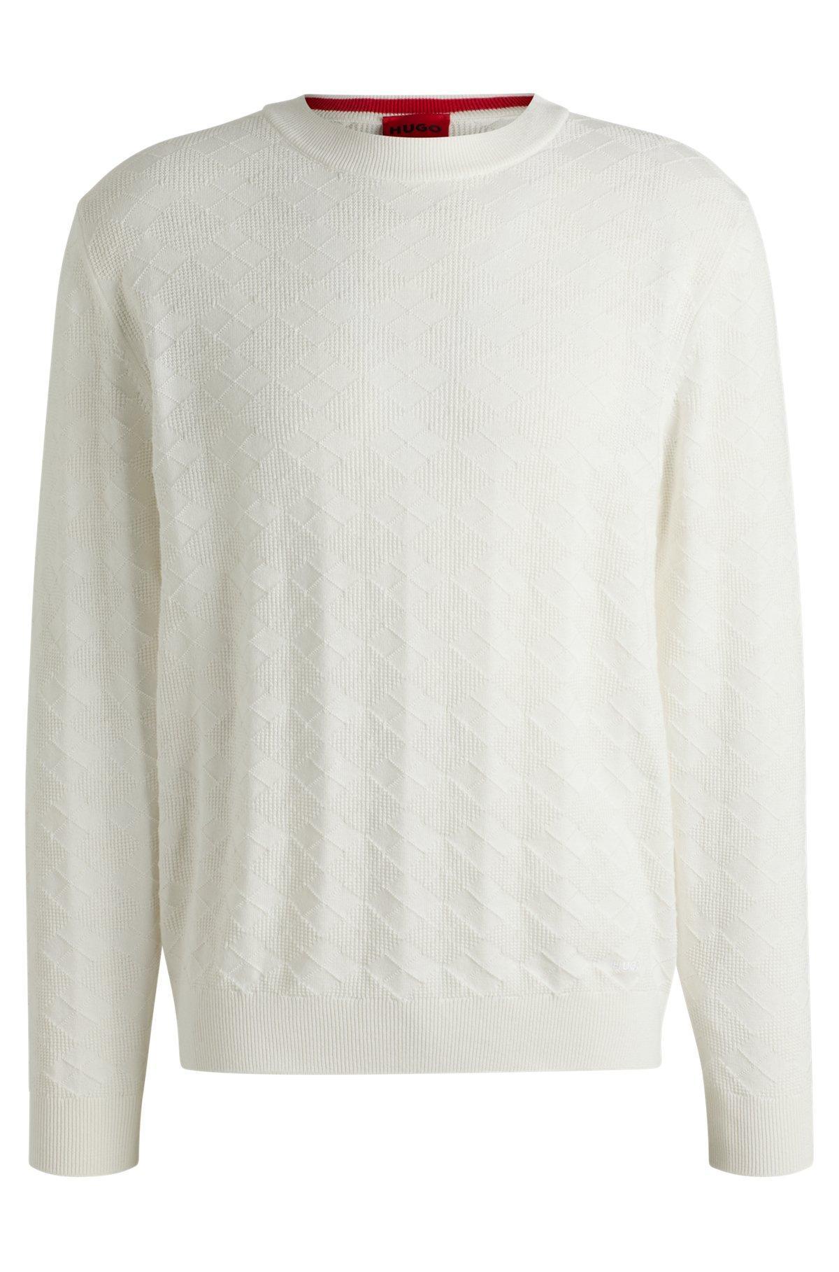 Cotton sweater with tonal Argyle pattern Product Image