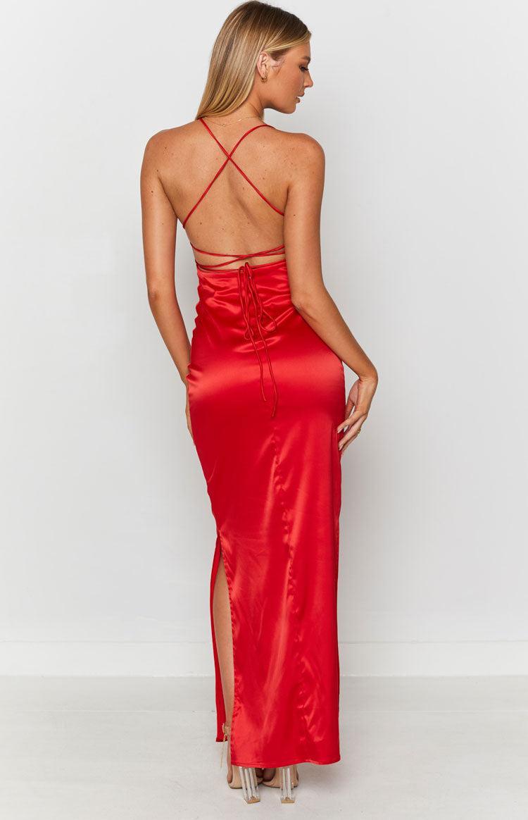 Manhattan Slip Formal Dress Cherry Product Image
