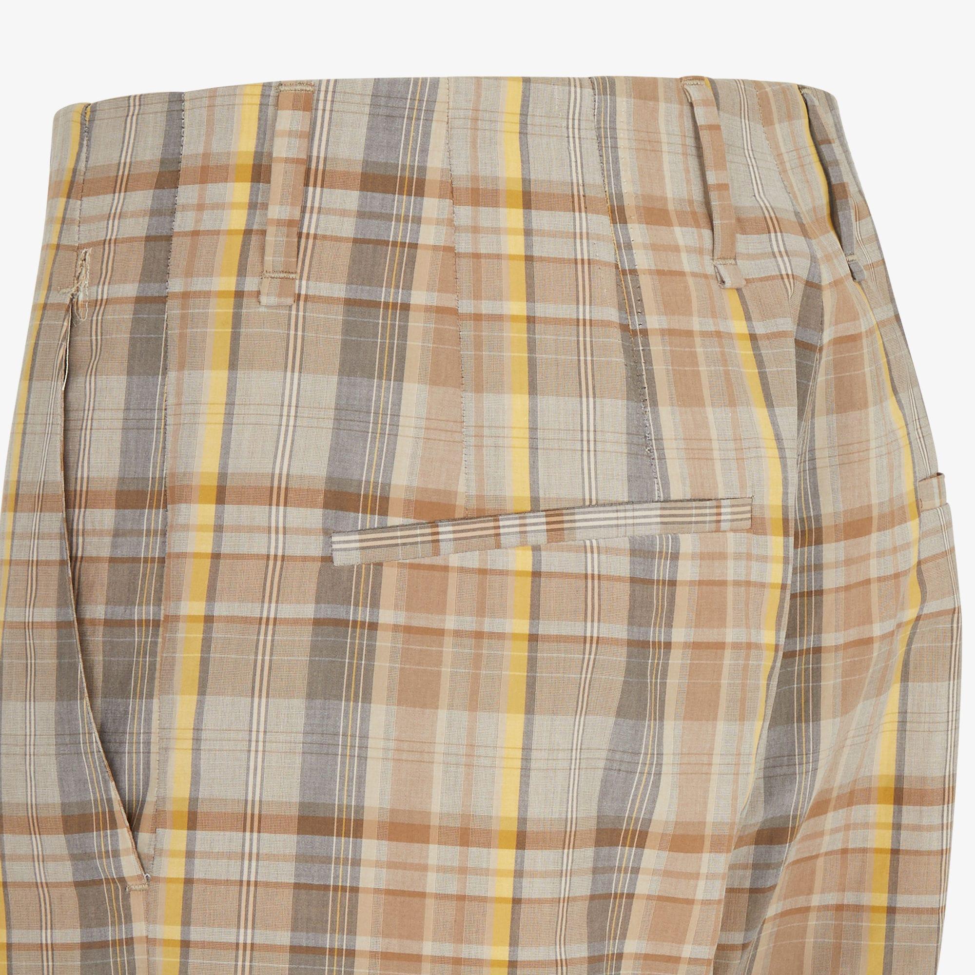 PantsBeige cotton check pants Product Image
