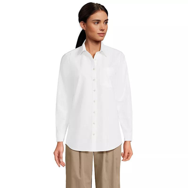 Womens Lands End Long Sleeve Classic Oxford Dress Shirt Product Image