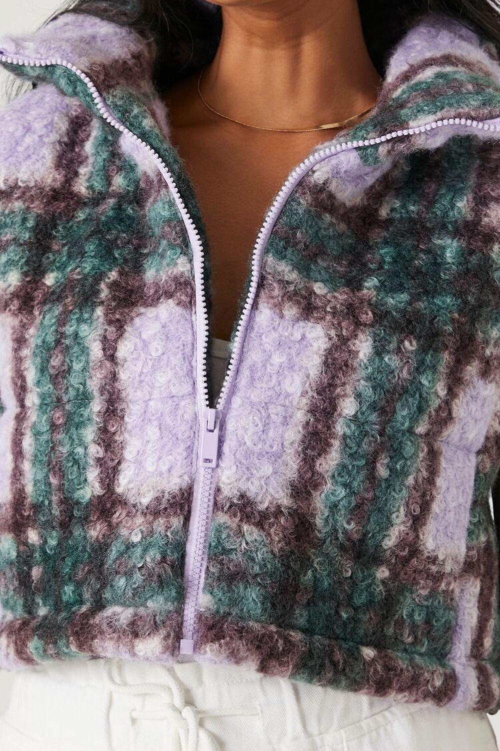 Tweed Plaid Funnel-Neck Vest | Forever 21 Product Image
