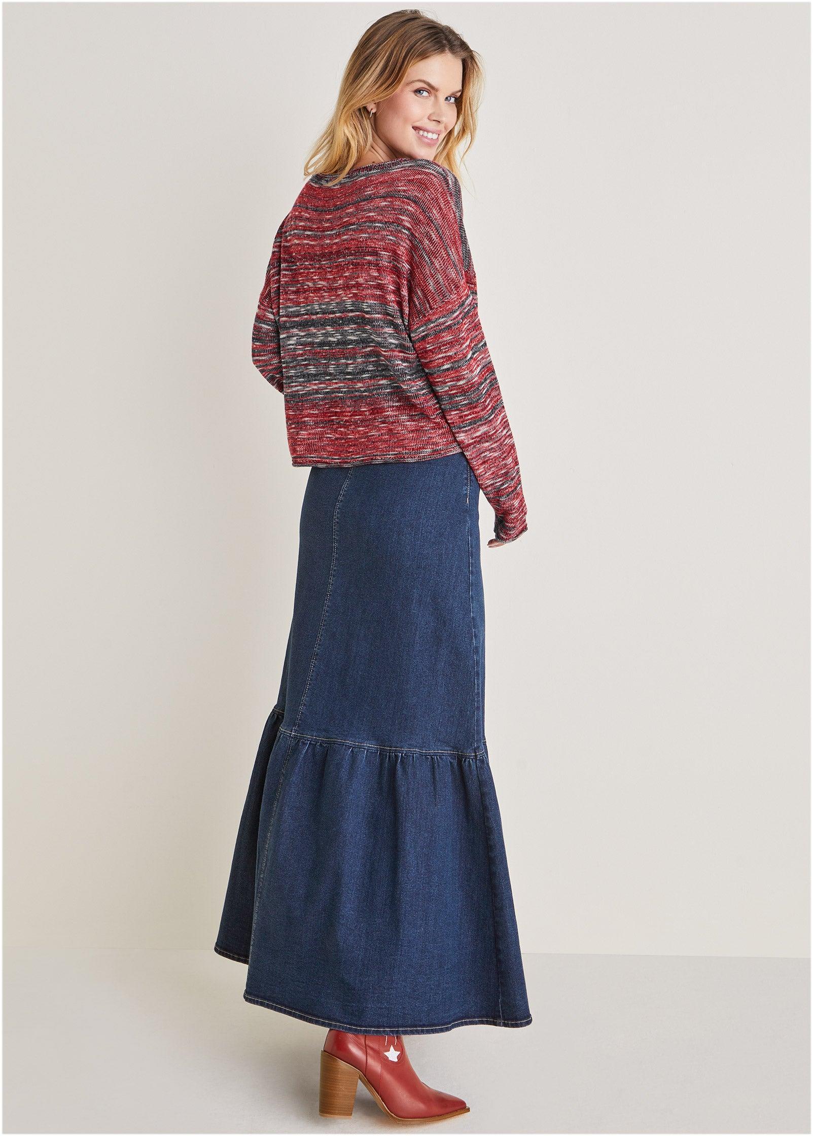 Cotton Slub Star Sweater - Racing Red Multi Product Image