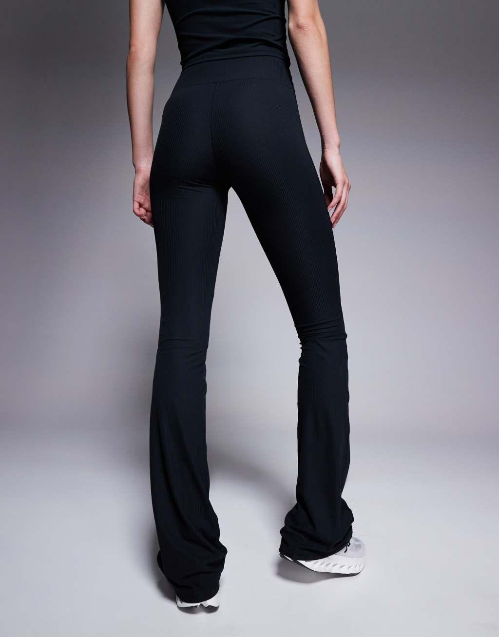ASOS 4505 Tall soft touch rib slim kick yoga legging in black Product Image