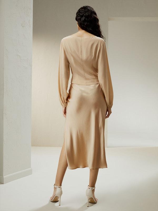 Minimalist Aesthetic Silk Poppy Skirt Product Image