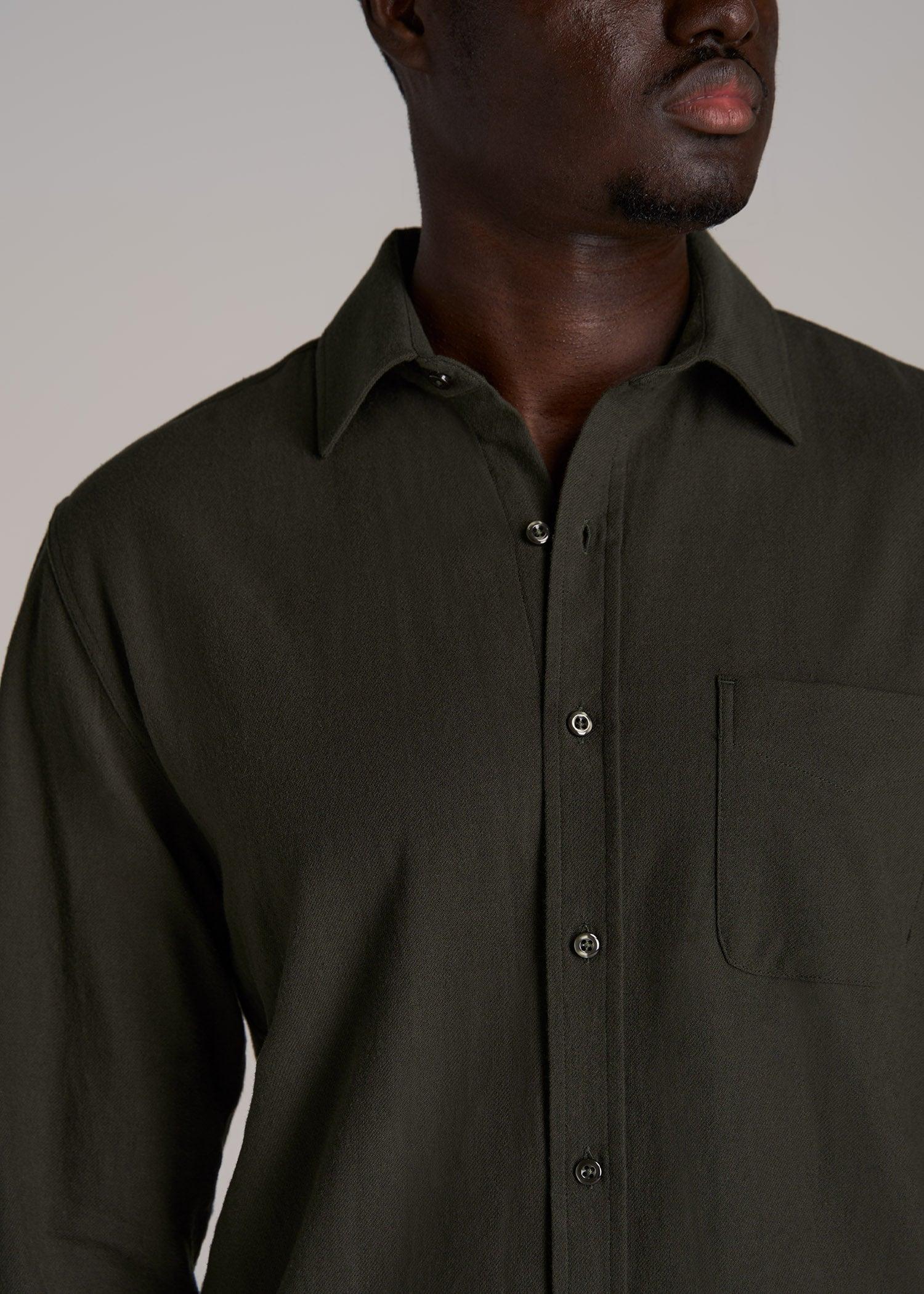 Nelson Flannel Shirt for Tall Men in Hunter Green Male Product Image