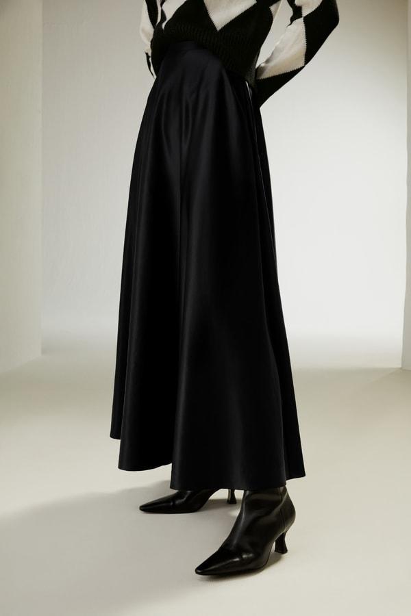 A-Line Silk Maxi Skirt Product Image