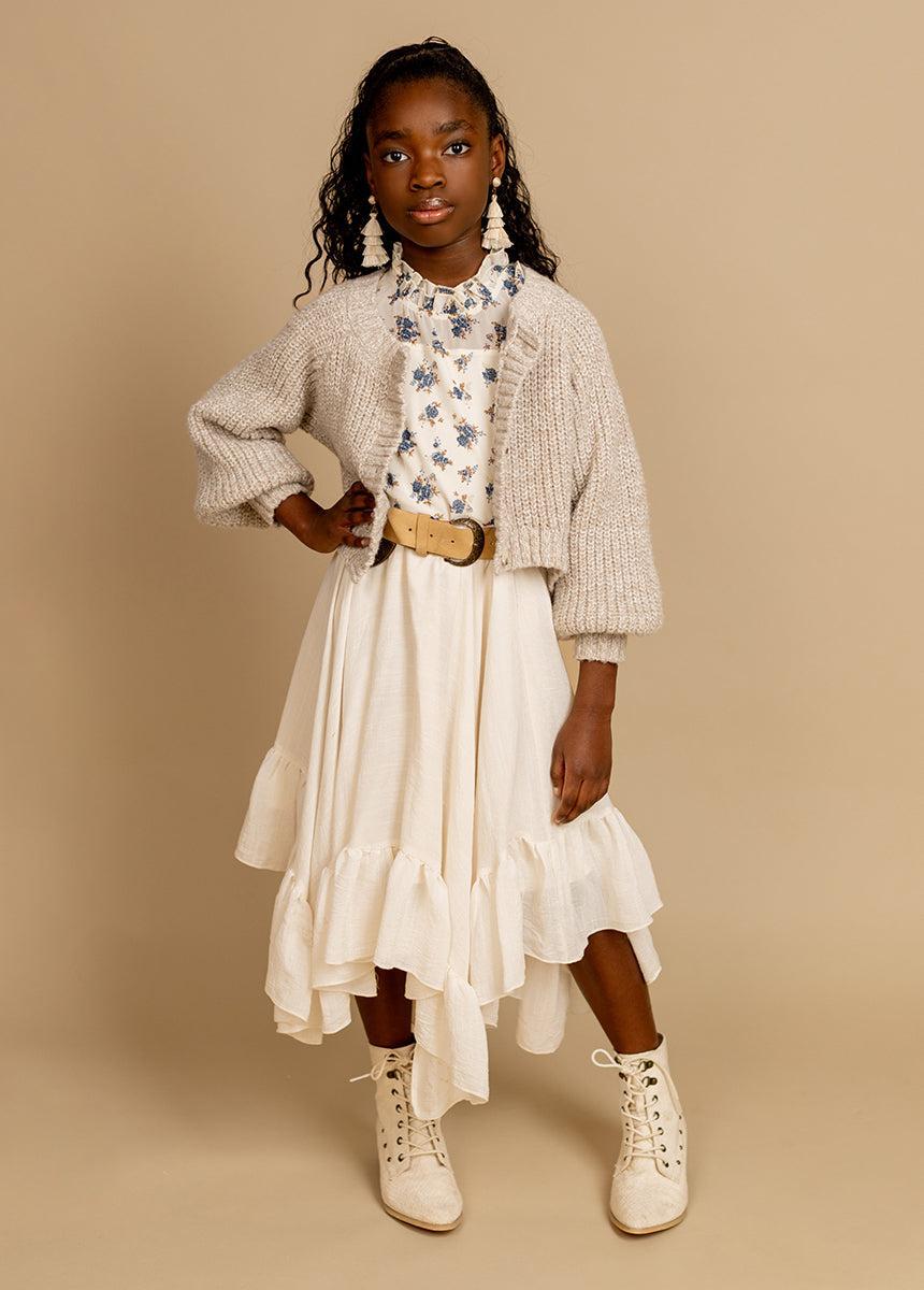 Isadora Top in Cream Ditsy Floral Girls Product Image