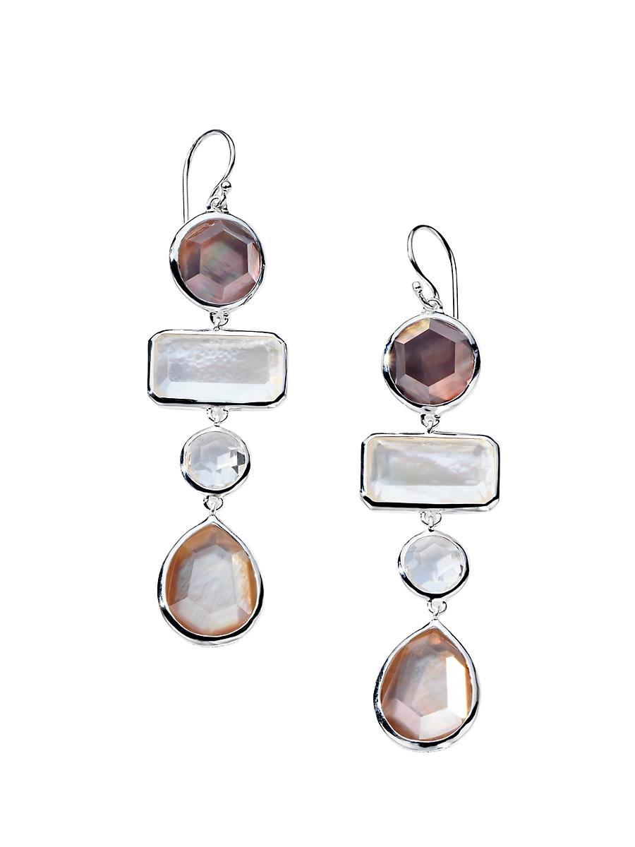 Womens Rock Candy Large Mixed-Cut 4-Tier Sterling Silver & Doublet Drop Earrings Product Image