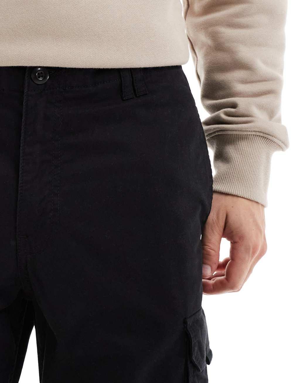 ADPT loose fit cargo pants in black Product Image
