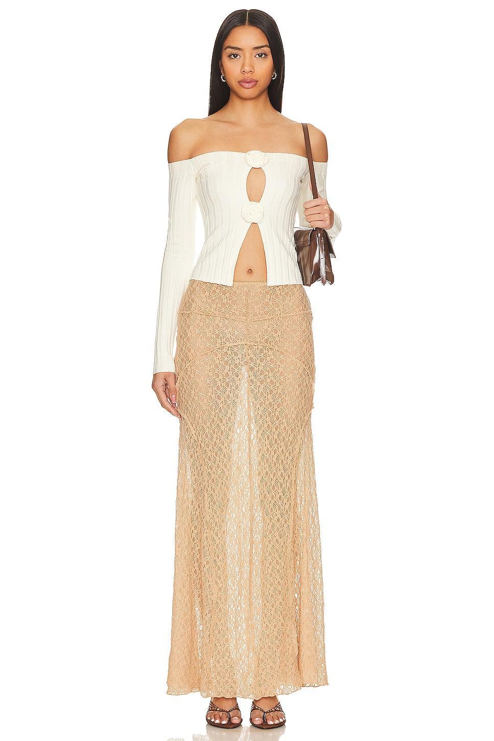 Lovers and Friends Liora Rosette Sweater in White Product Image