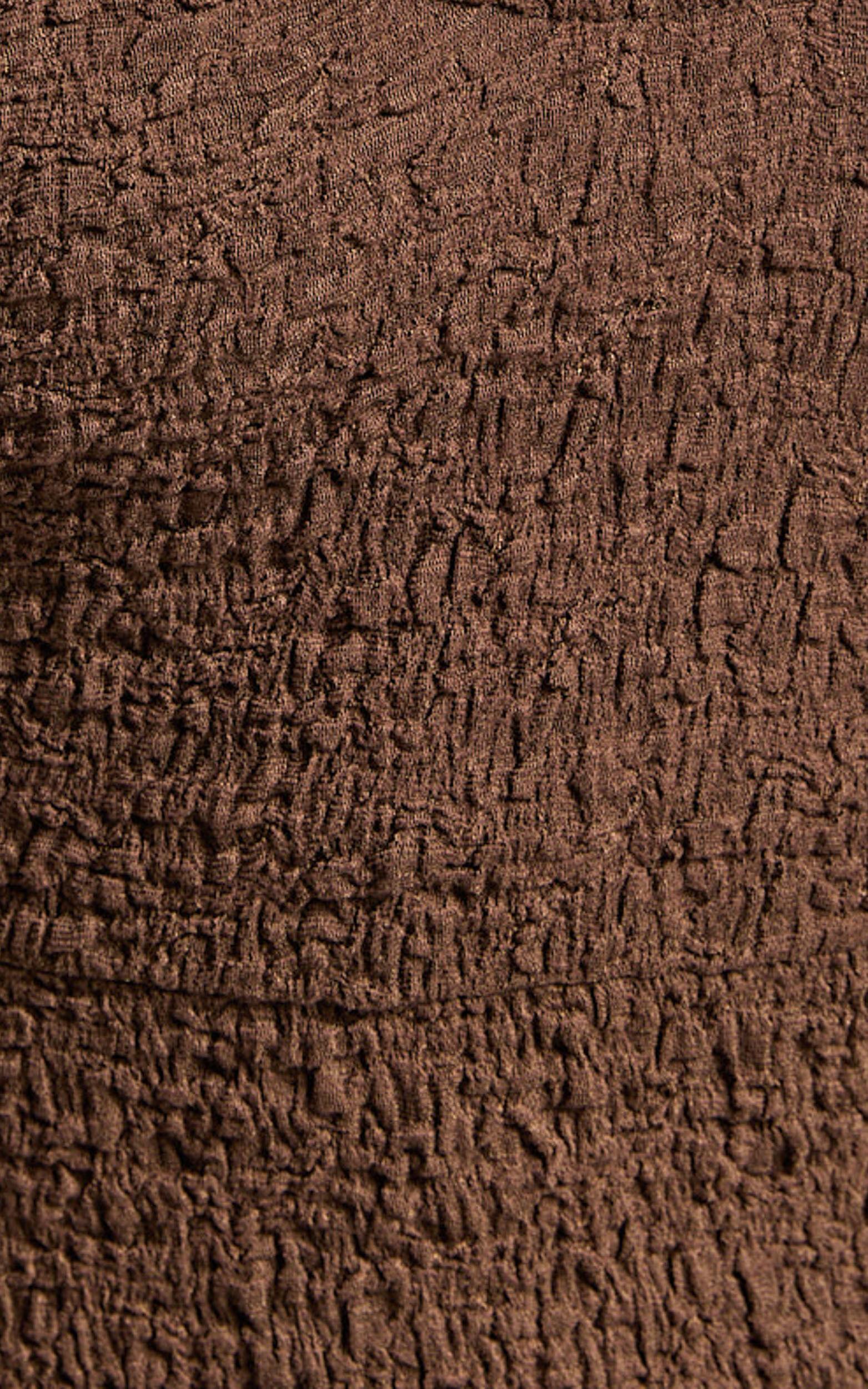 Novida Midi Dress - Textured Bodycon Dress in Chocolate Product Image