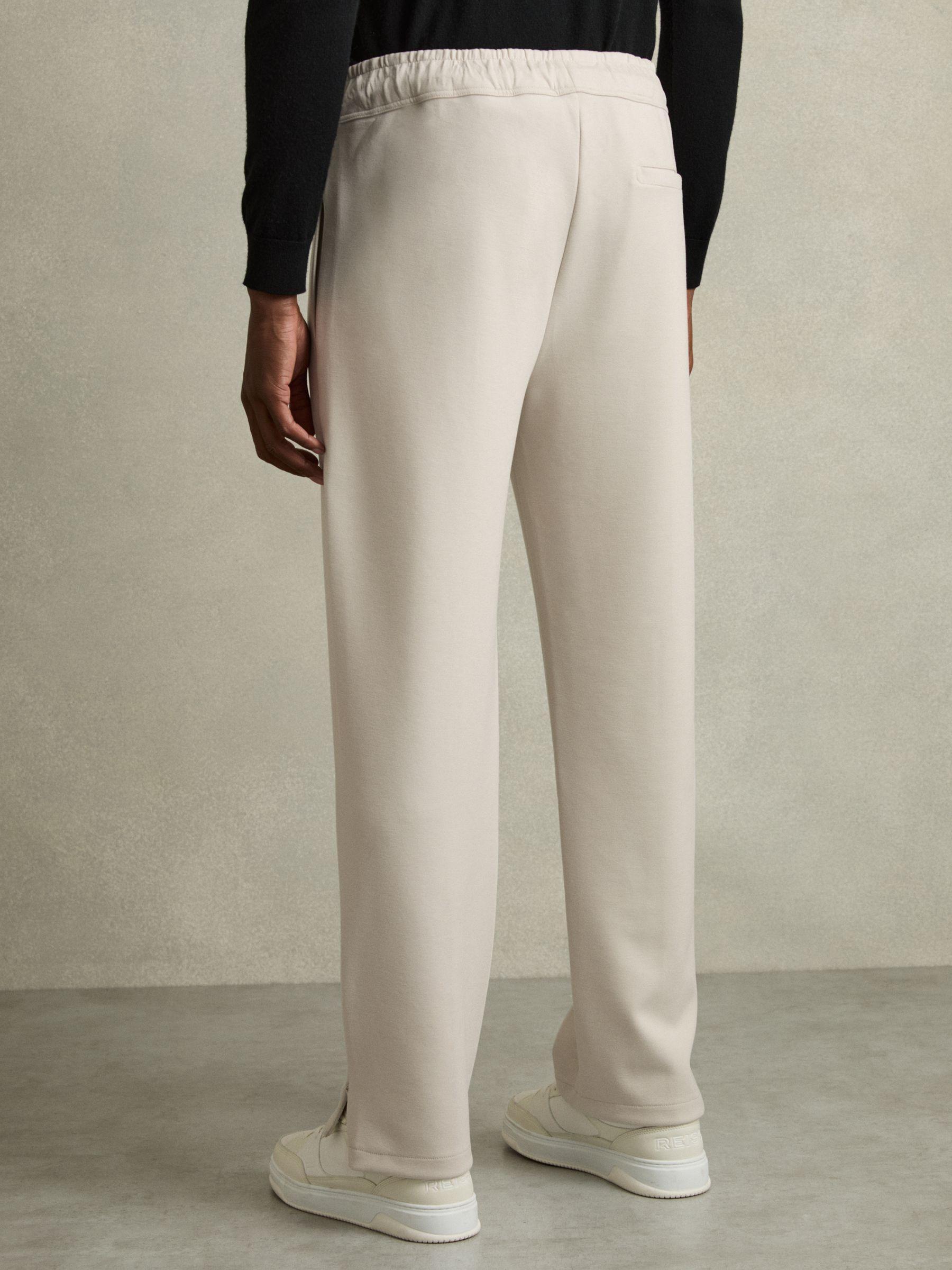 Interlock Drawstring Straight-Leg Trousers in Off White Product Image