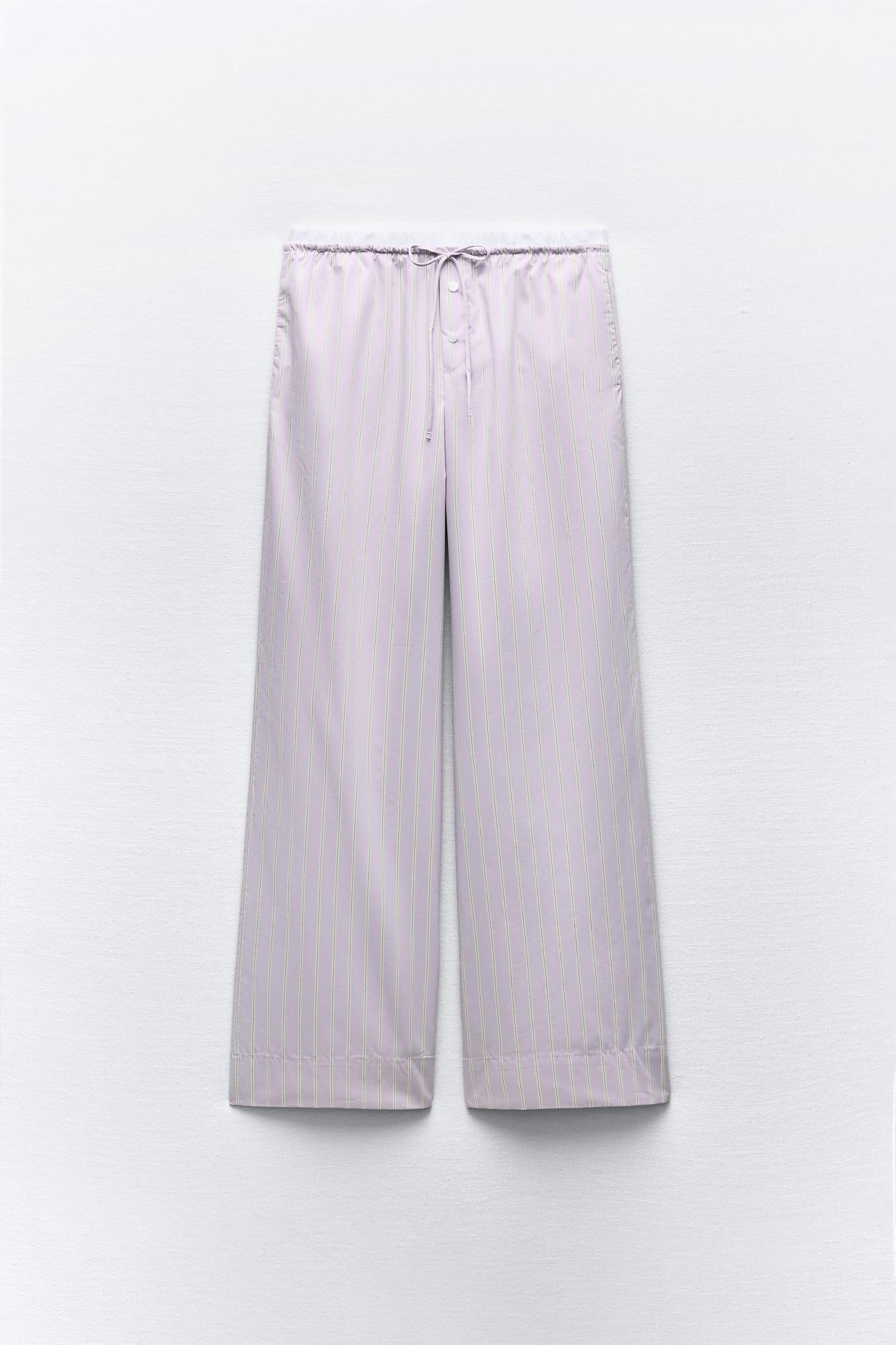 STRIPED BOXER STYLE PAJAMA PANTS Product Image