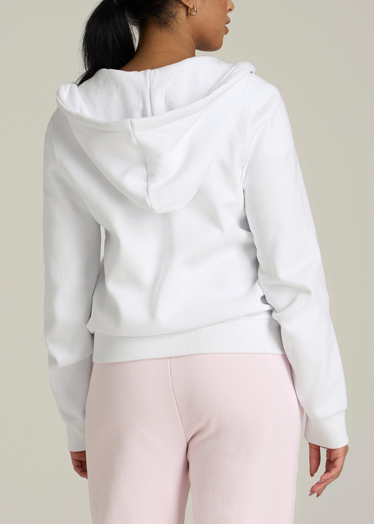 Wearever Fleece Full-Zip Women's Tall Hoodie in Optic White Product Image