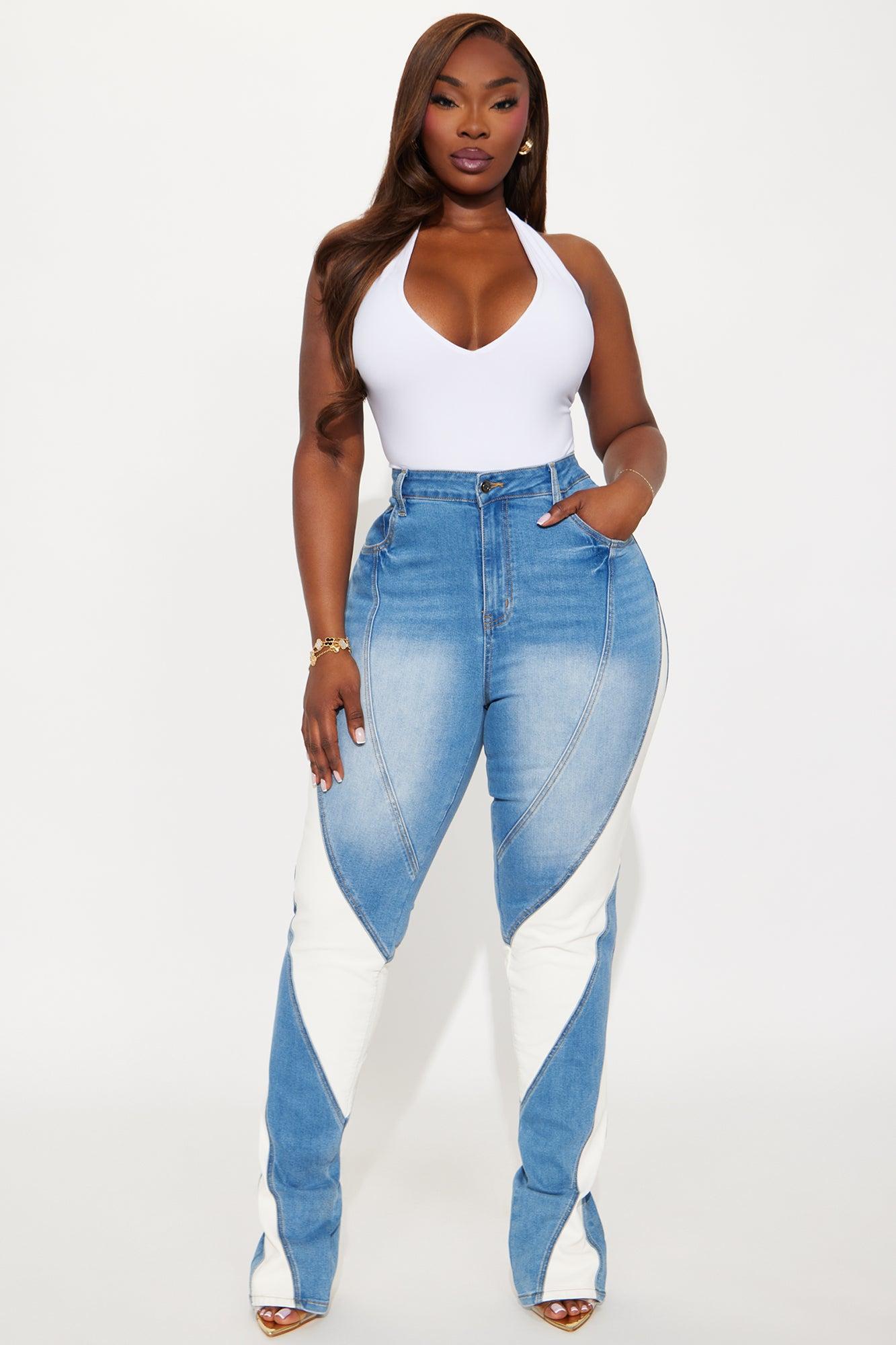 Tall Stepping Up Split Hem Skinny Jeans - Medium Wash Product Image