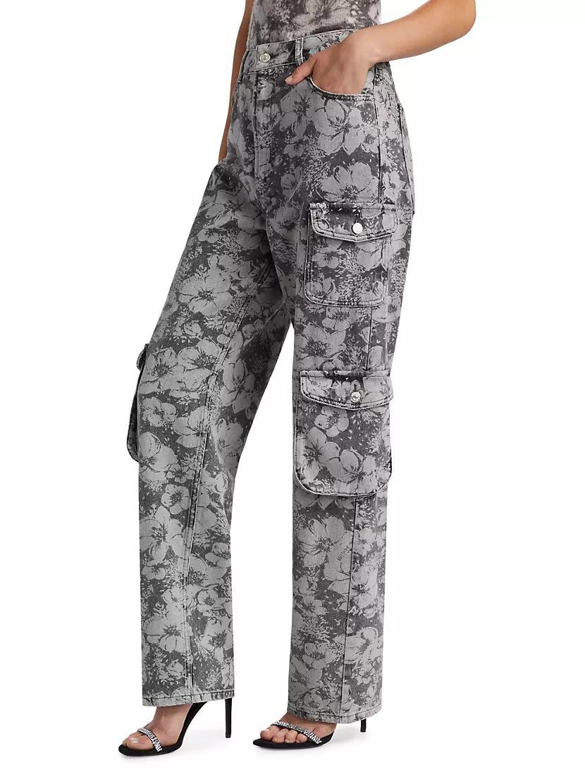 Floral Denim Cargo Trousers Product Image