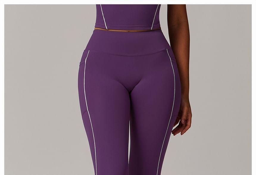 High Waist Two Tone Sports Leggings Product Image