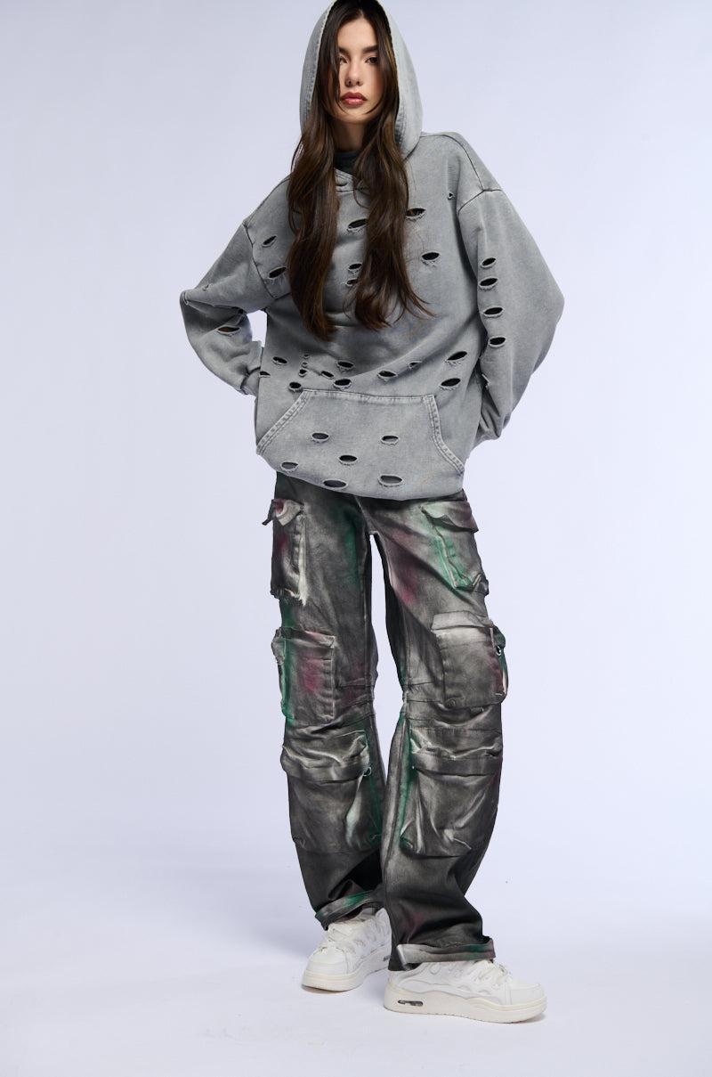 HOLY MOLY DISTRESSED SWEATSHIRT DRESS Product Image