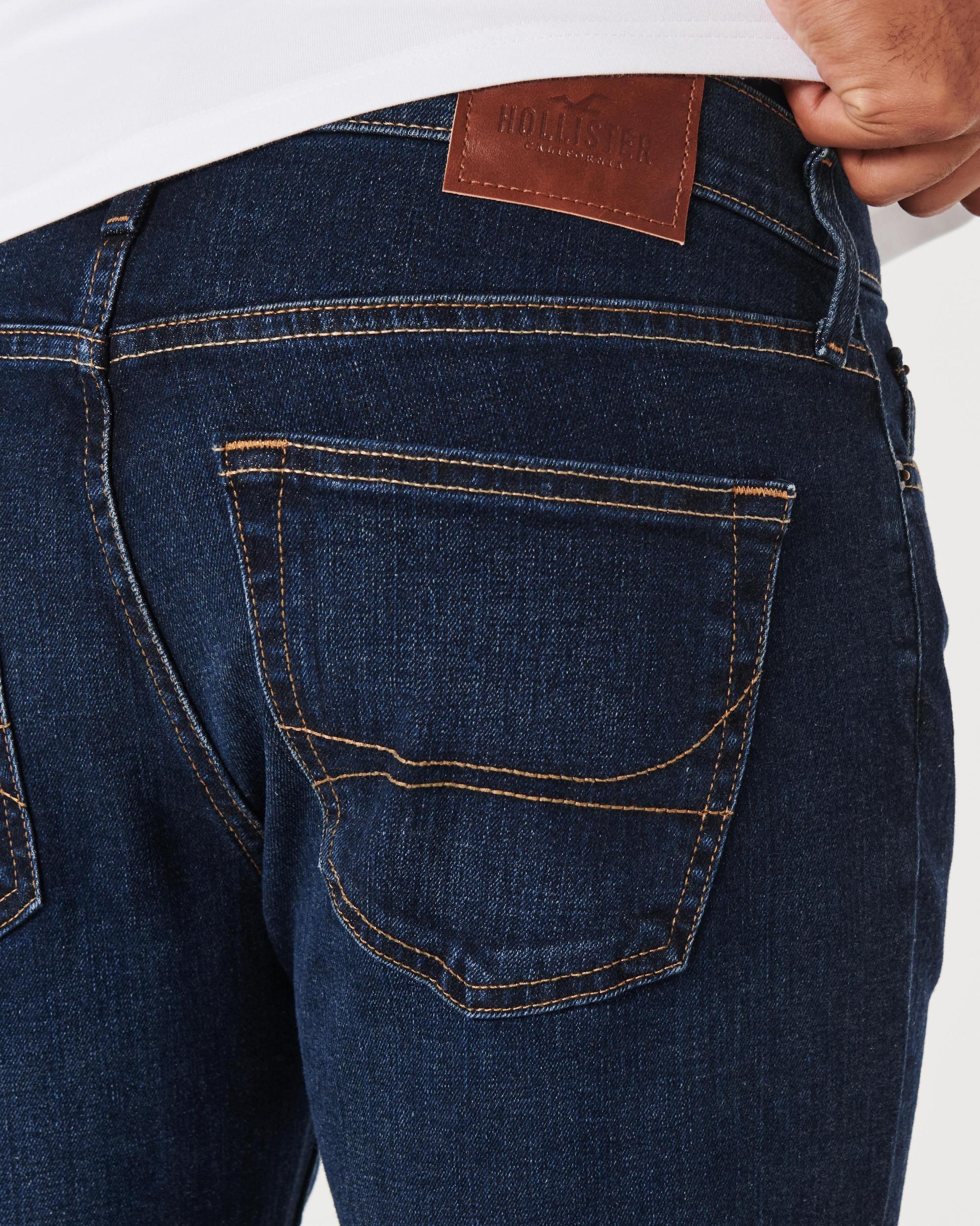 Dark Wash Straight Jeans Product Image