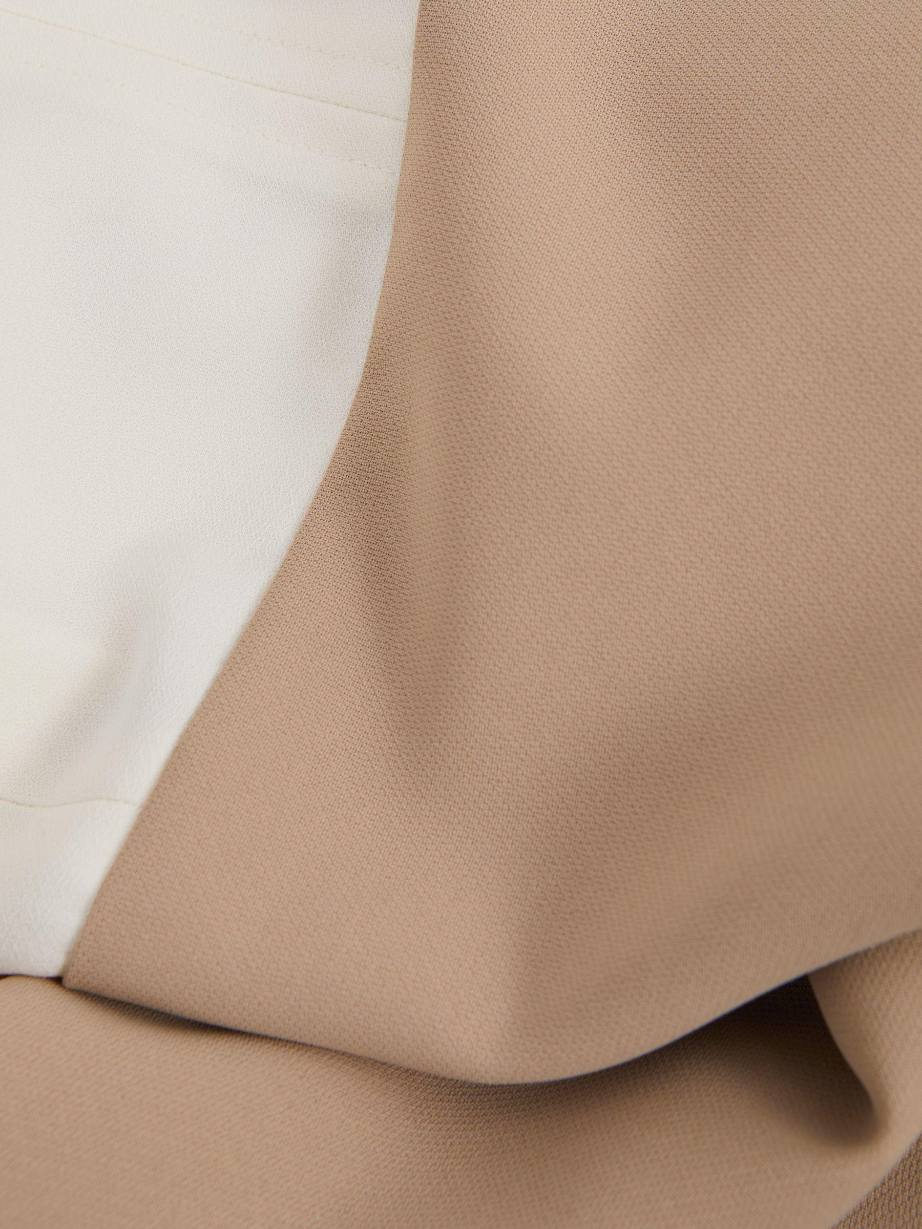 Miller Ivory/Stone Colourblock Draped Sleeve Midi Dress Product Image