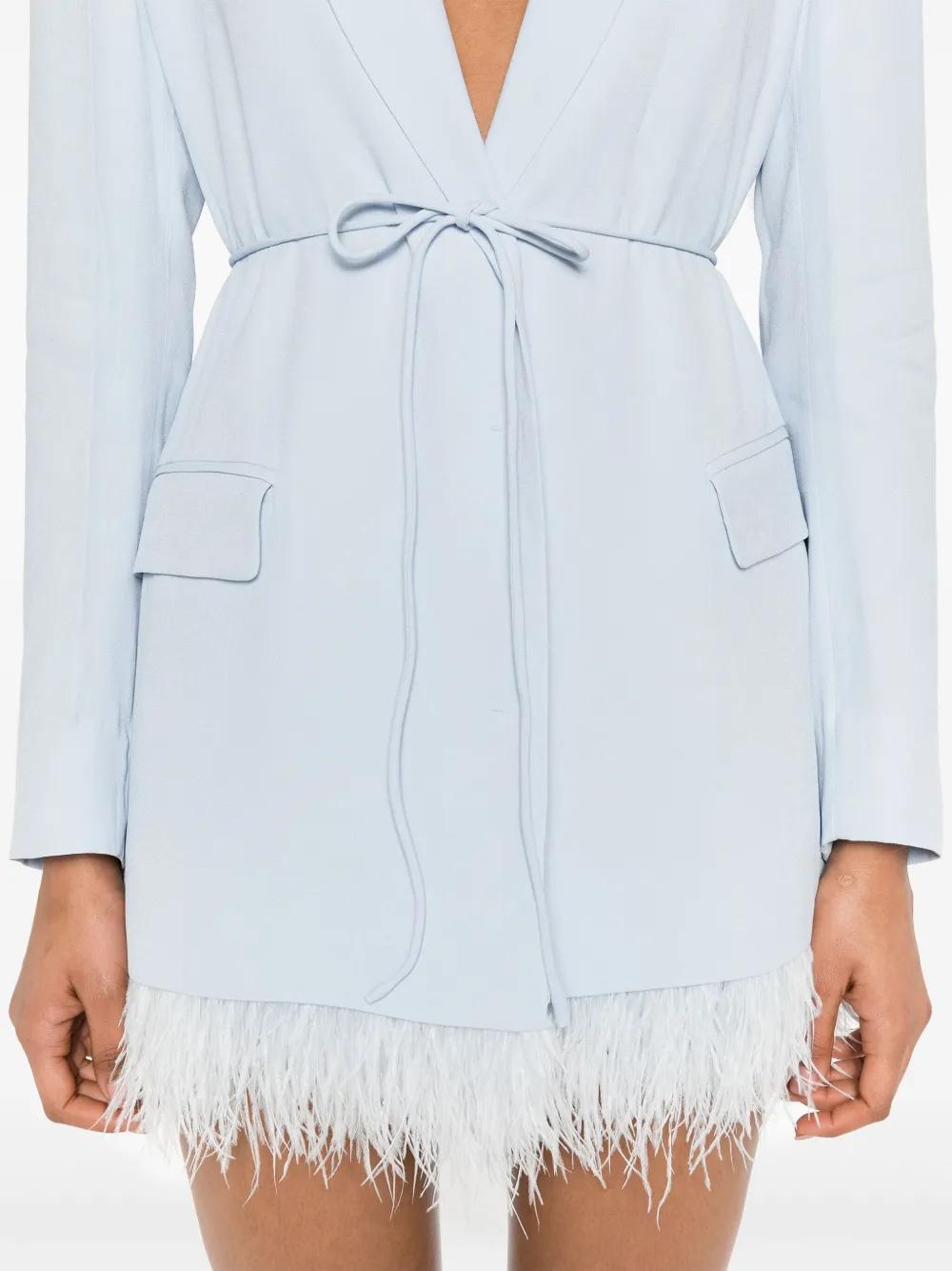 feather-trim satin blazer Product Image