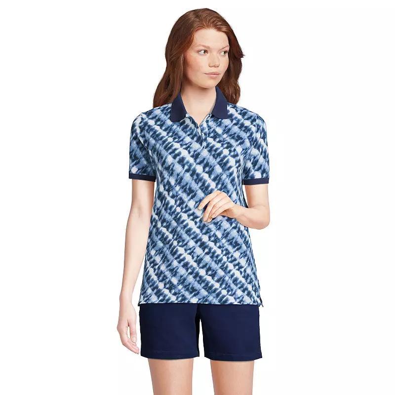 Womens Lands End Mesh Polo Shirt Product Image