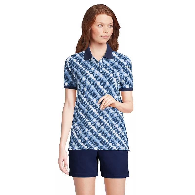 Womens Lands End Mesh Polo Shirt Product Image