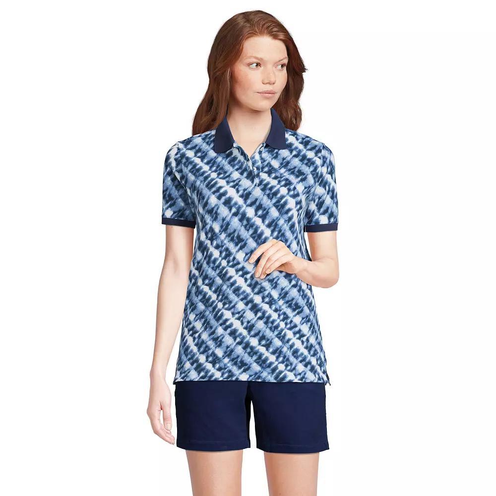 Womens Lands End Mesh Polo Shirt Product Image