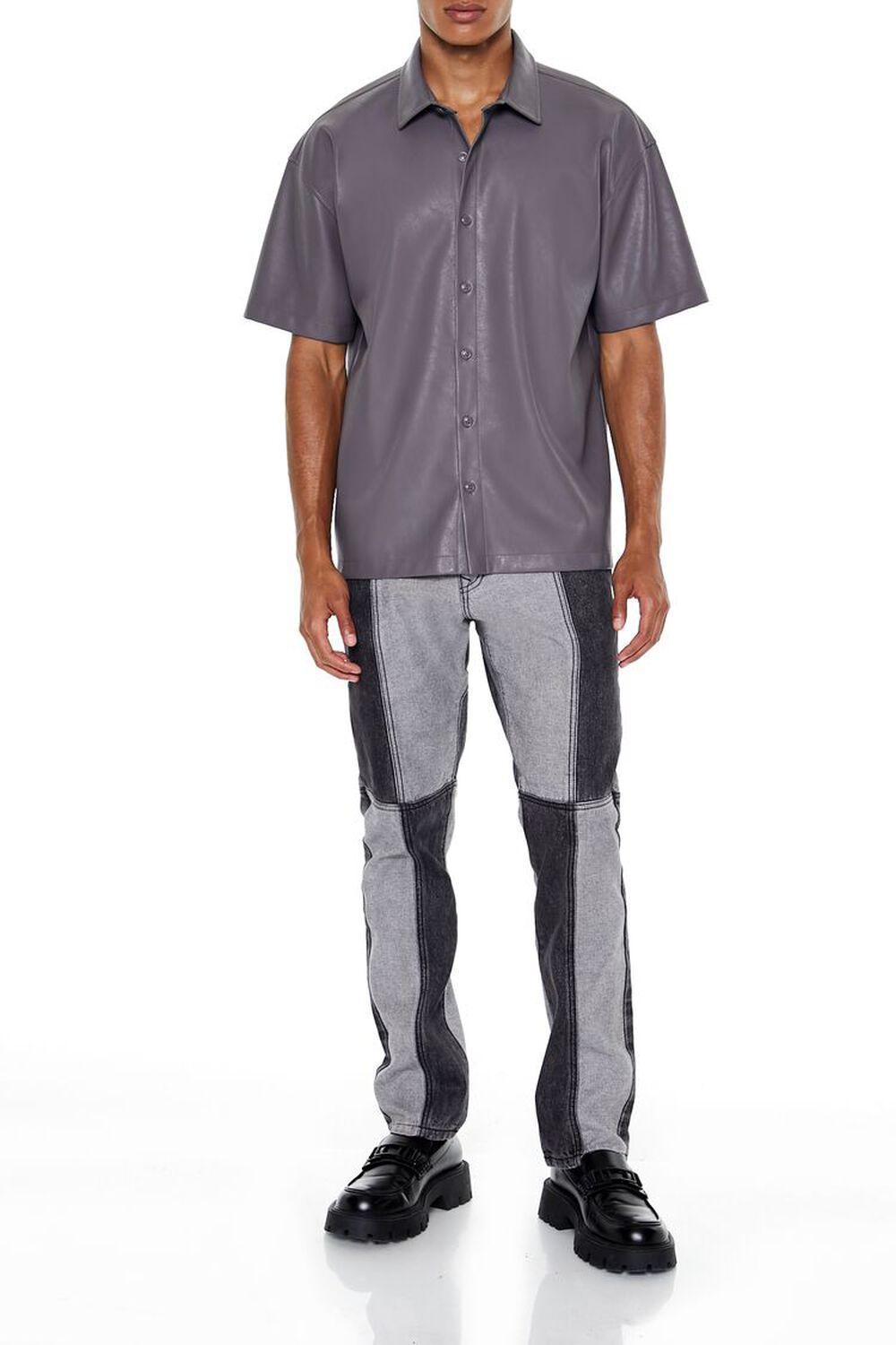 Faux Leather Boxy Shirt | Forever 21 Product Image