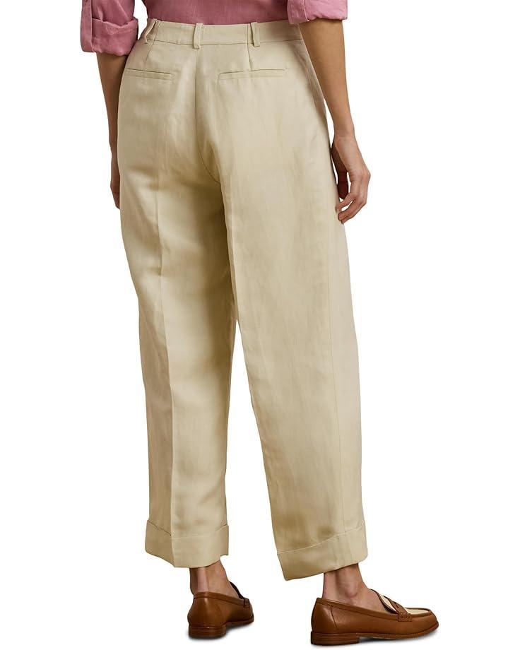 Plus Size Linen-Blend Twill Wide-Leg Pants Product Image