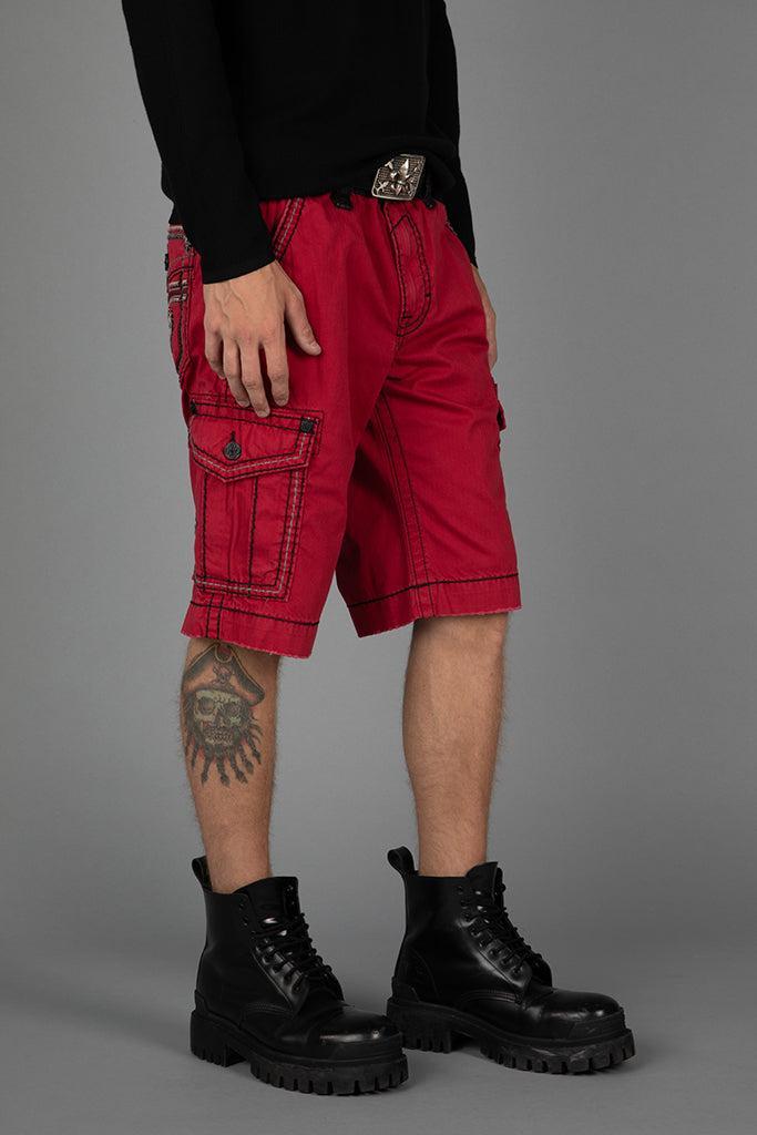 Red Cargo Shorts Male Product Image
