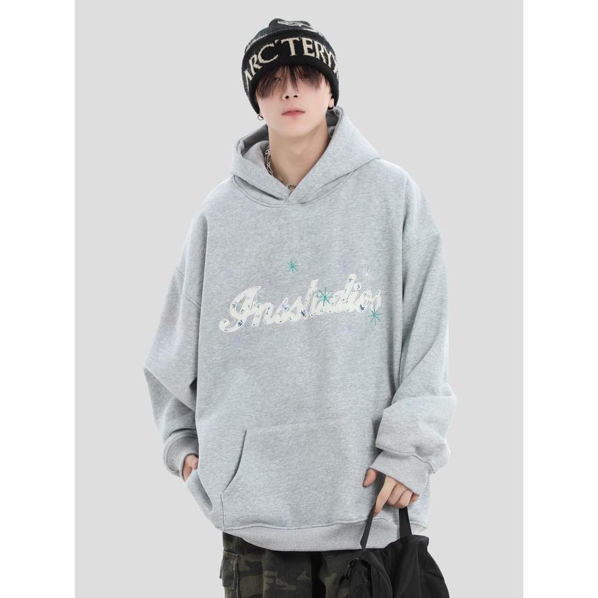 Couple Matching Lettering Loose Fit Hoodie Product Image