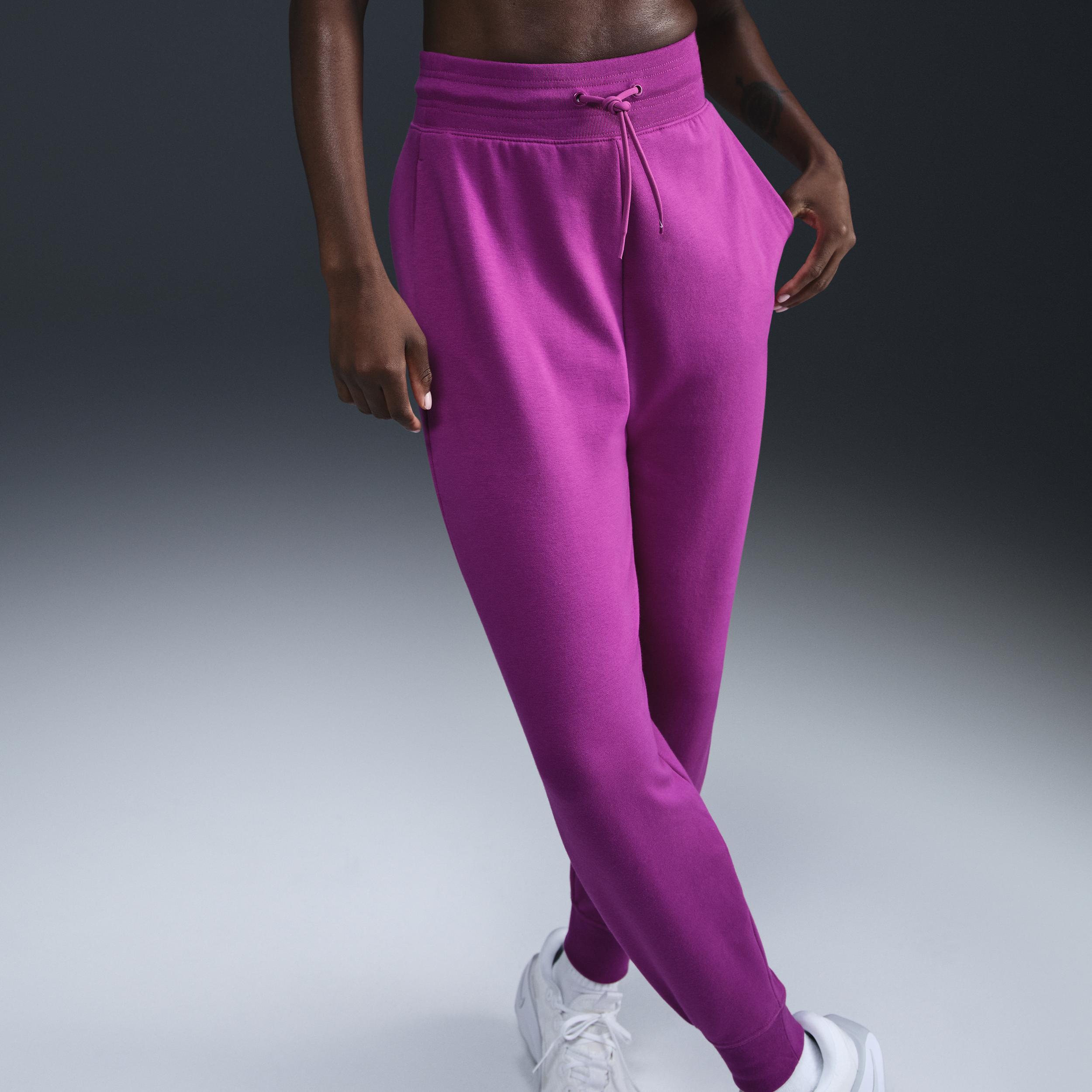 Nike Womens Dri-FIT One High-Waisted 7/8 French Terry Jogger Pants Product Image