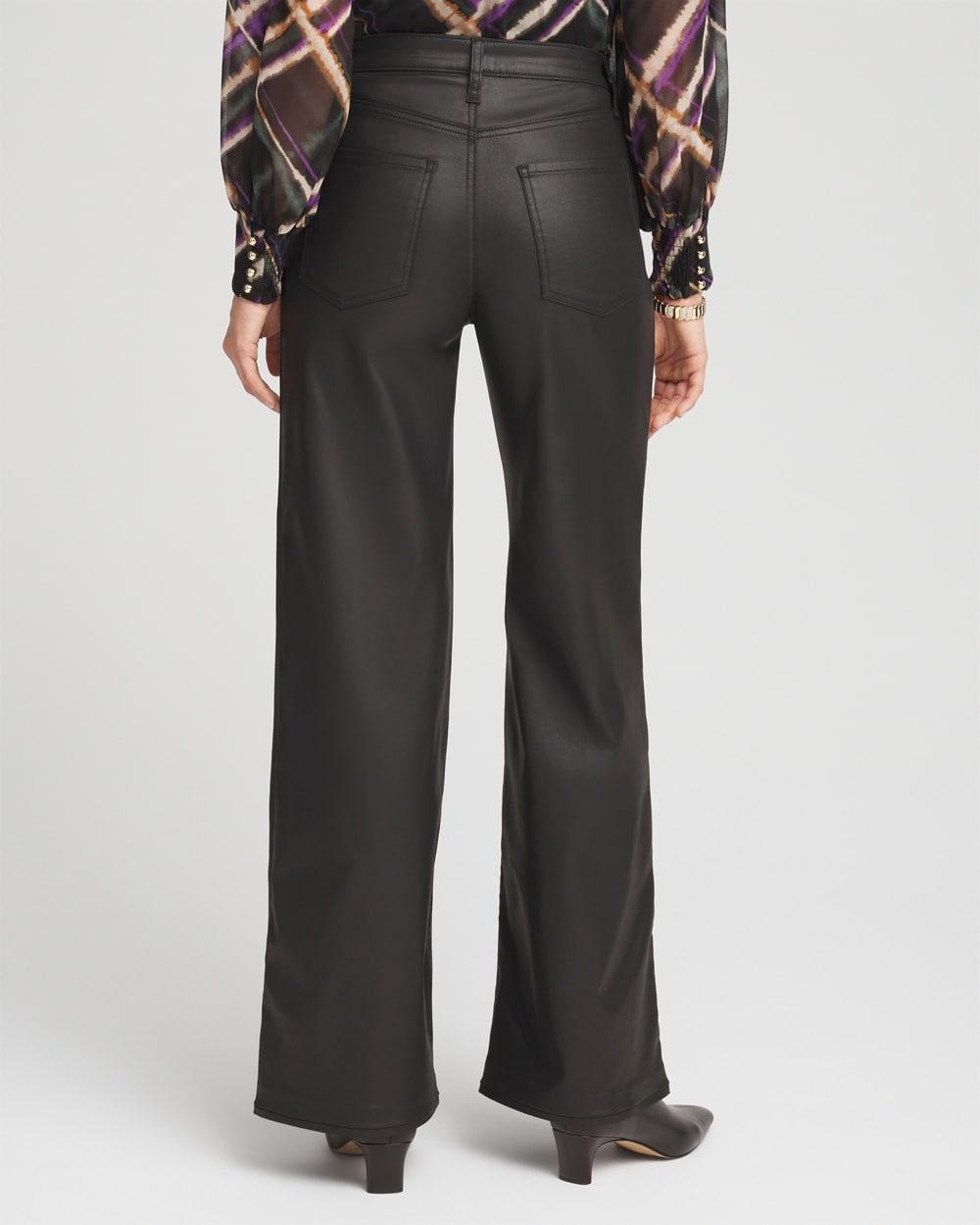 High Rise Wide Leg Coated Denim Jeans Product Image