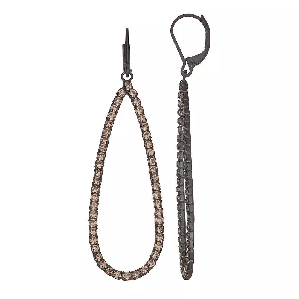 Simply Vera Vera Wang Jet Tone Pave Elongated Drop Post Earrings, Womens, Black Product Image