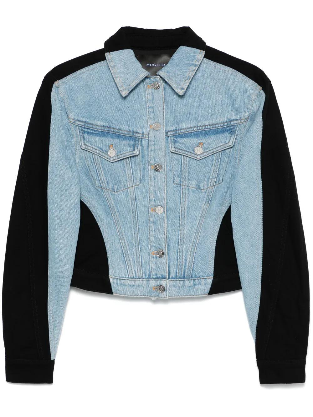 colour-block denim jacket Product Image