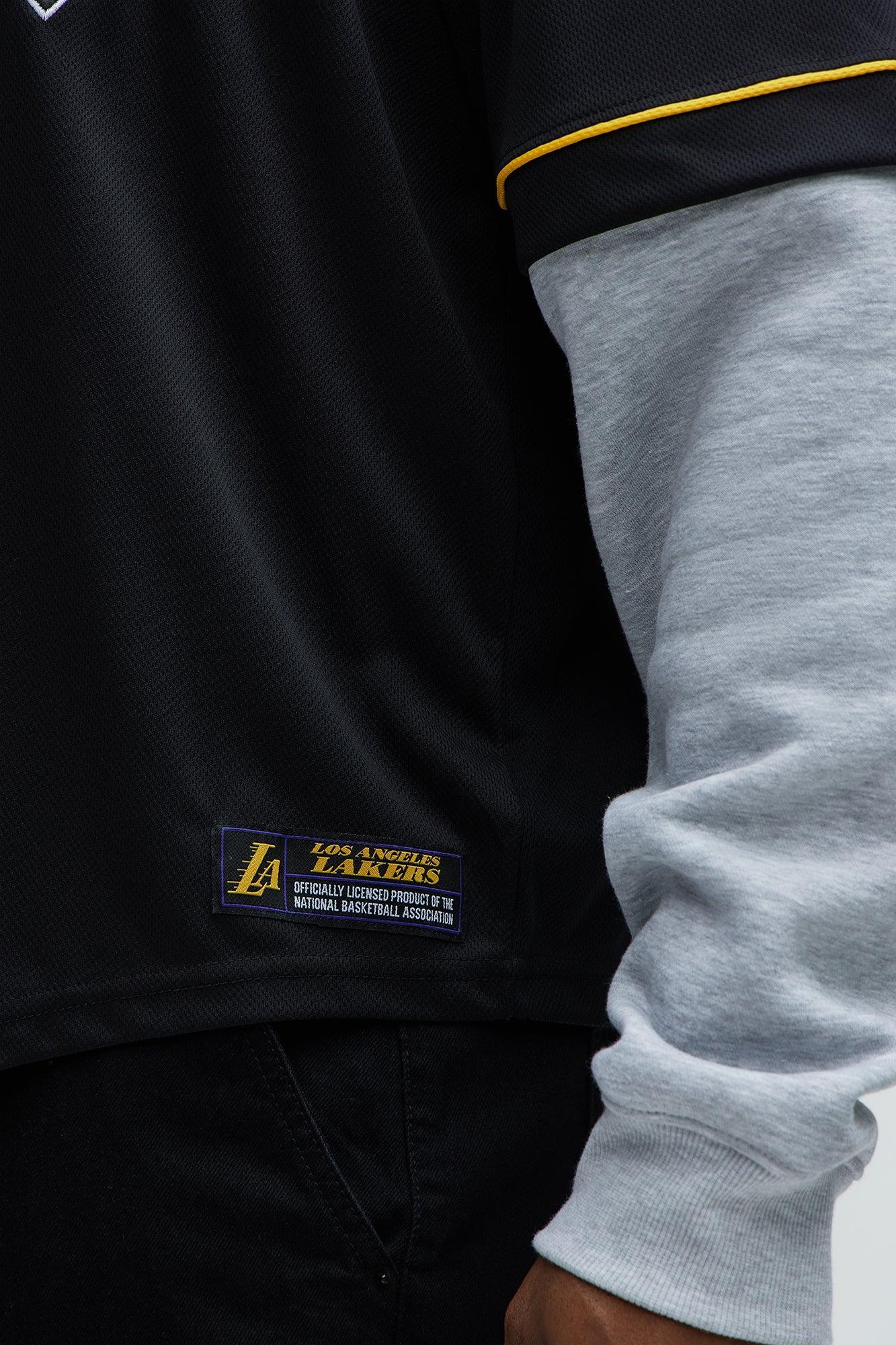 Lakers Clean Up Button Hoodie - Black Product Image