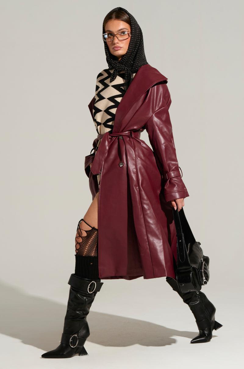 ALINNA FAUX LEATHER TRENCH Product Image