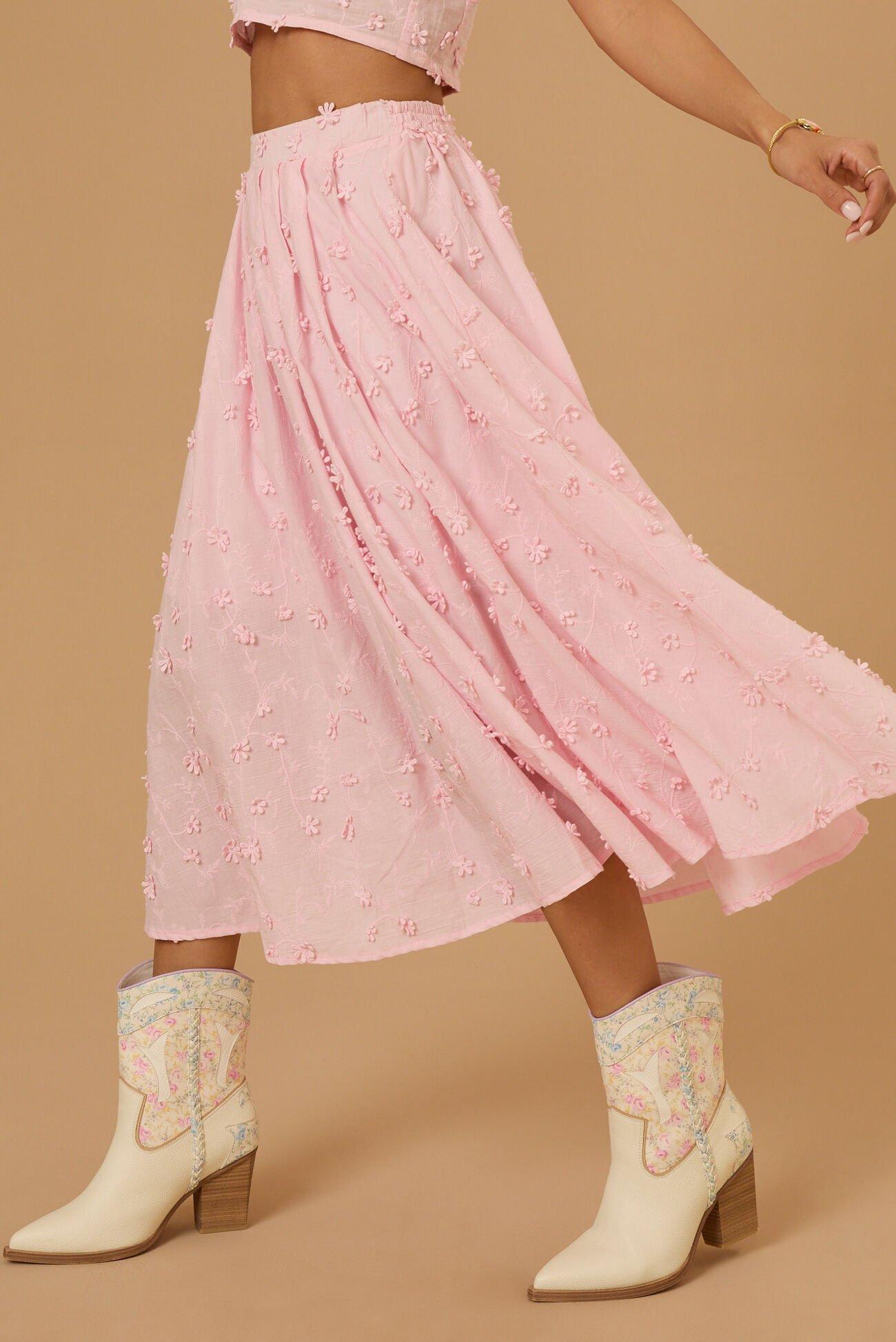 Stacey Embroidered Midi Skirt Product Image