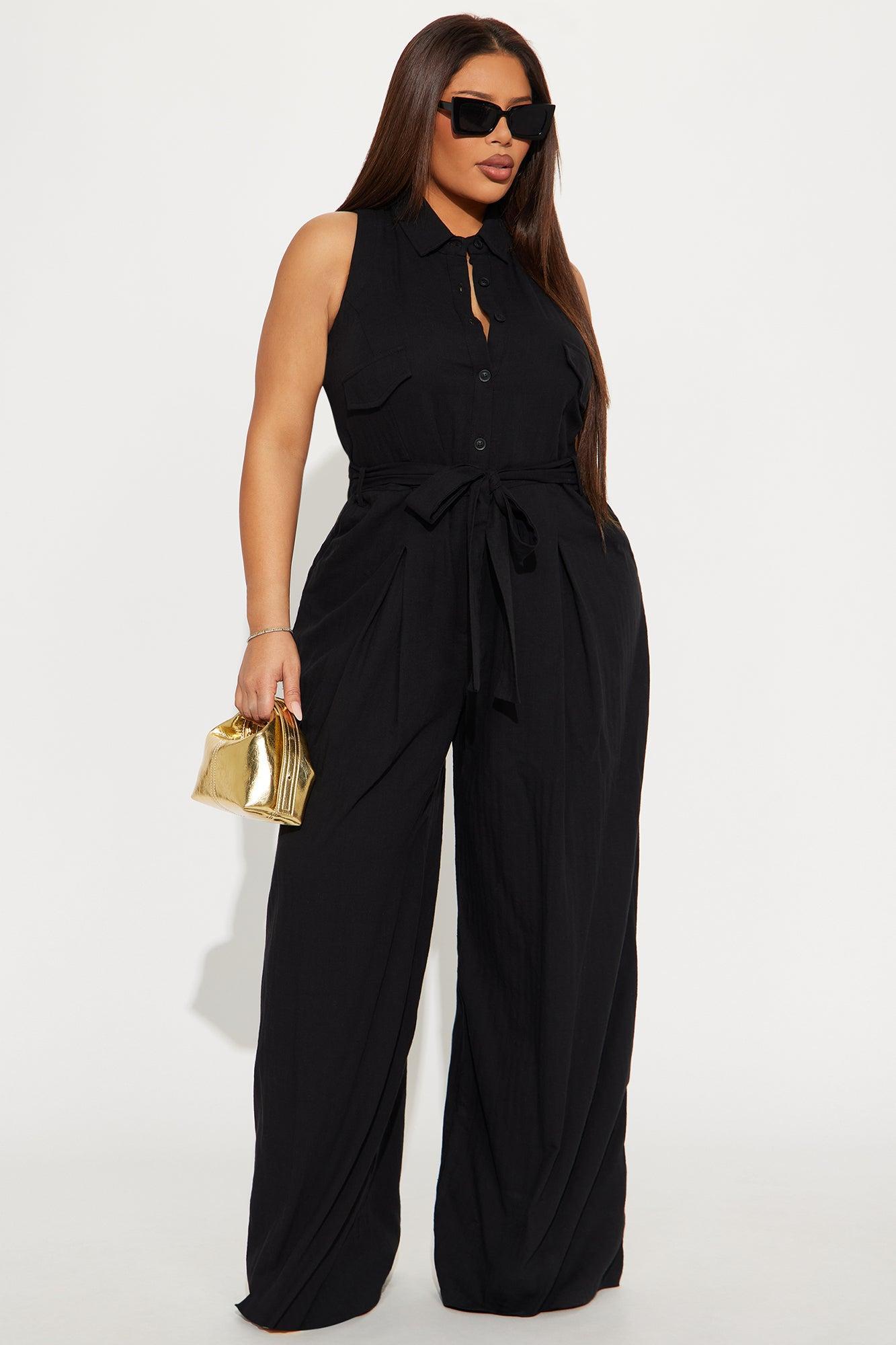 Lizzie Linen Jumpsuit - Black Product Image