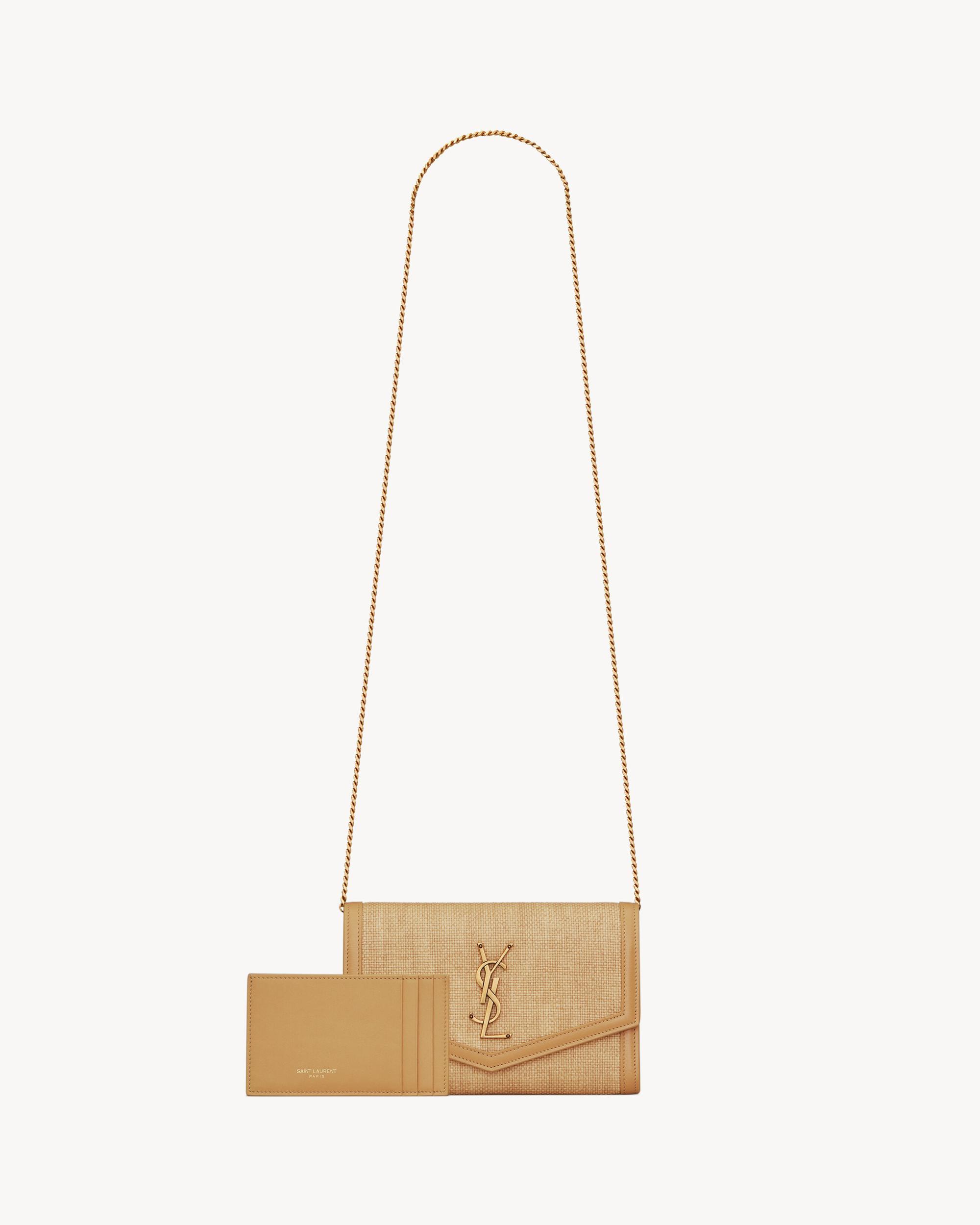 CASSANDRE ENVELOPE CHAIN WALLET IN GRAIN DE POUDRE LEATHER Product Image