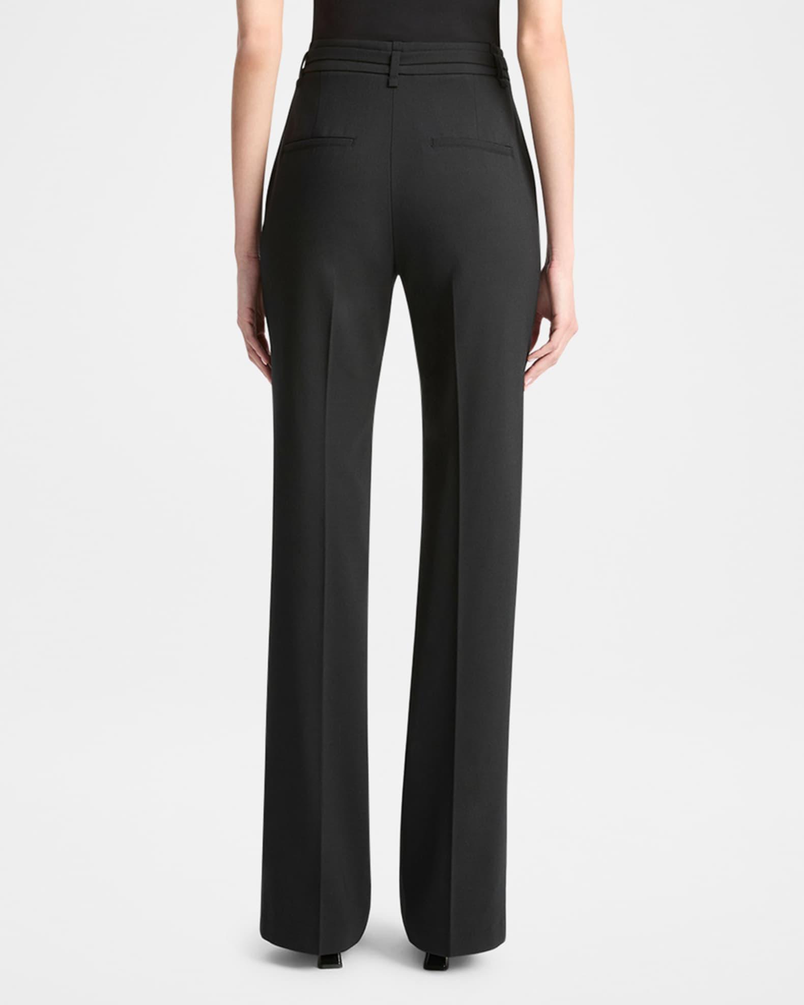 High-Rise Slim Flare Pants with Belt Product Image