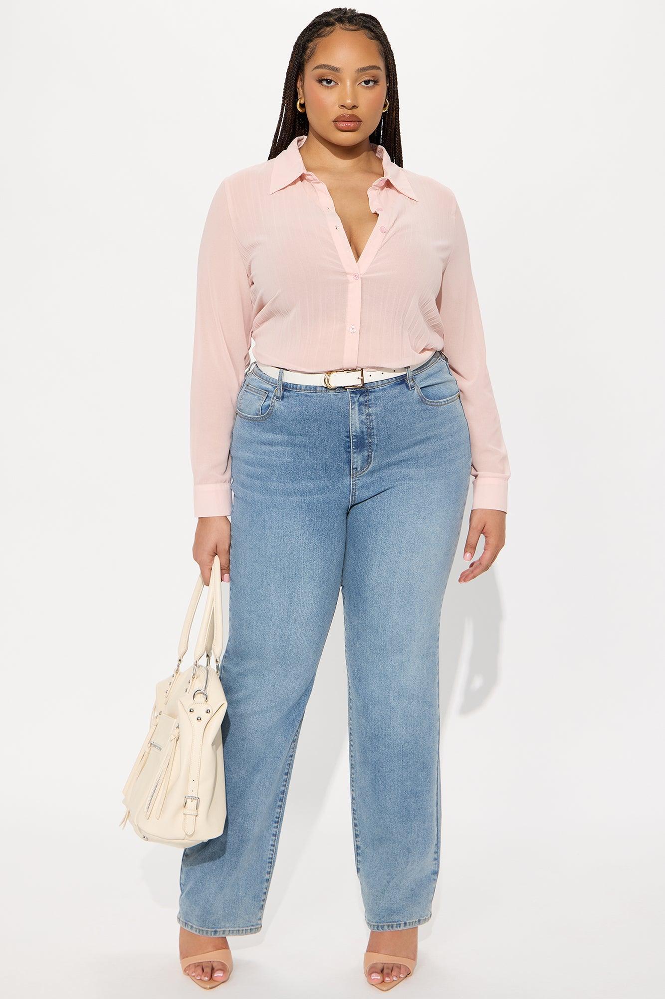 Royal Romance Pleated Chiffon Shirt - Blush Product Image